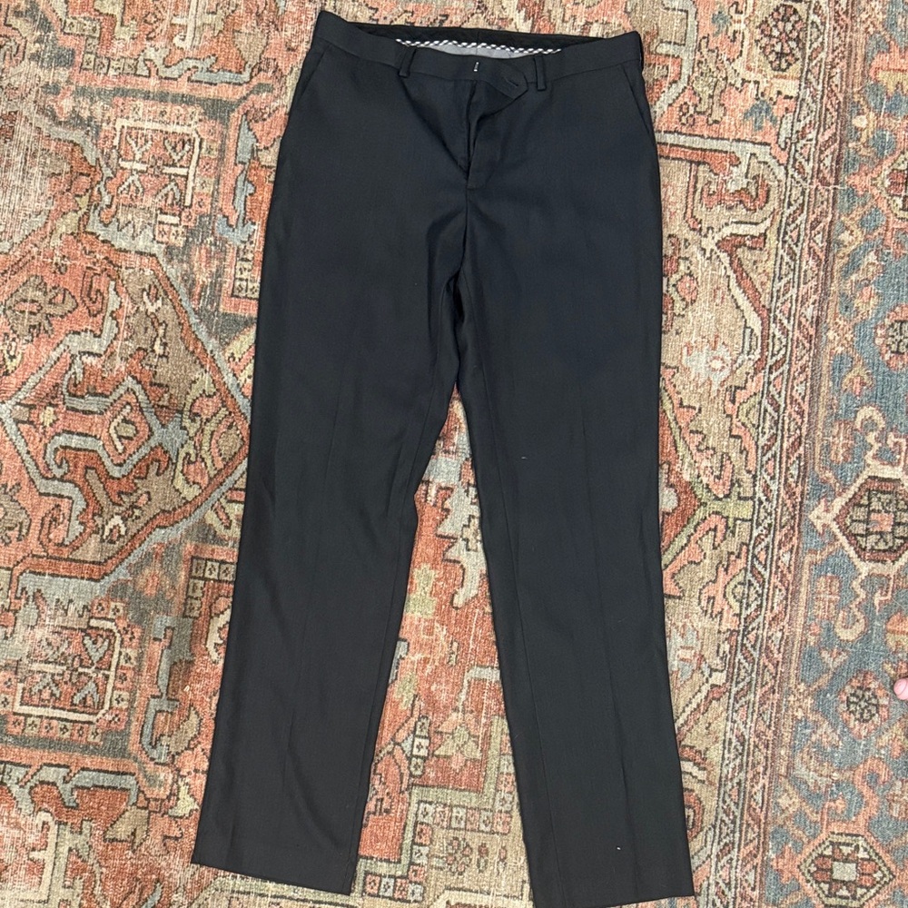 Apt. 9 Men's Dark Gray/Black Dress Pants 34x36 Slim Fit